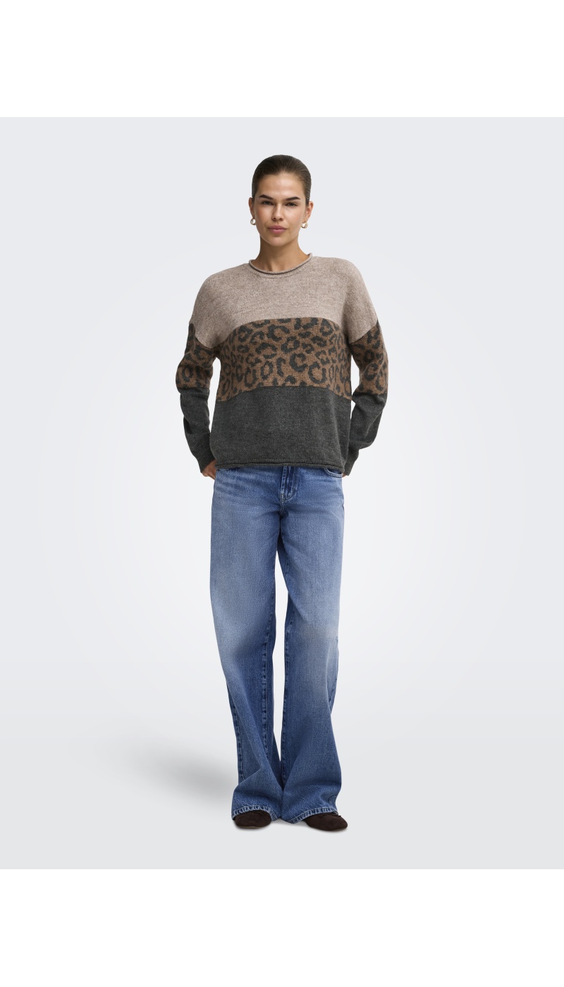 Pull Léopard Humus ONLJADE ONLY - 1 | TOPOS